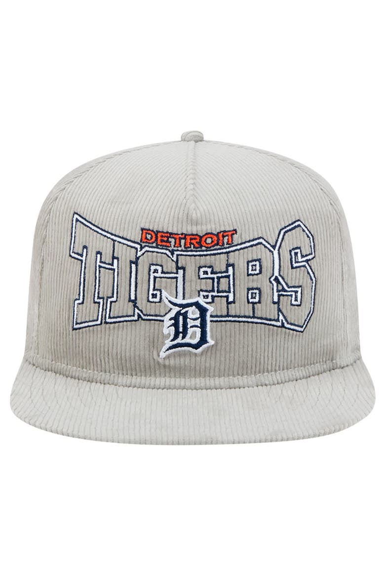 Men's New Era Gray Detroit Tigers Corduroy Golfer Snapback Hat, Alternate, color, Gray
