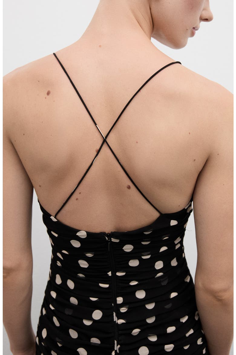 Polka Dot Maxi Dress, Alternate, color, BLACK