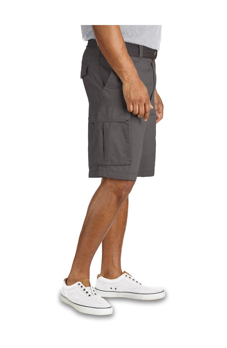 True Nation by DXL Big & Tall Relaxed-Fit Twill Cargo Shorts, Alternate, color, Washed Grey