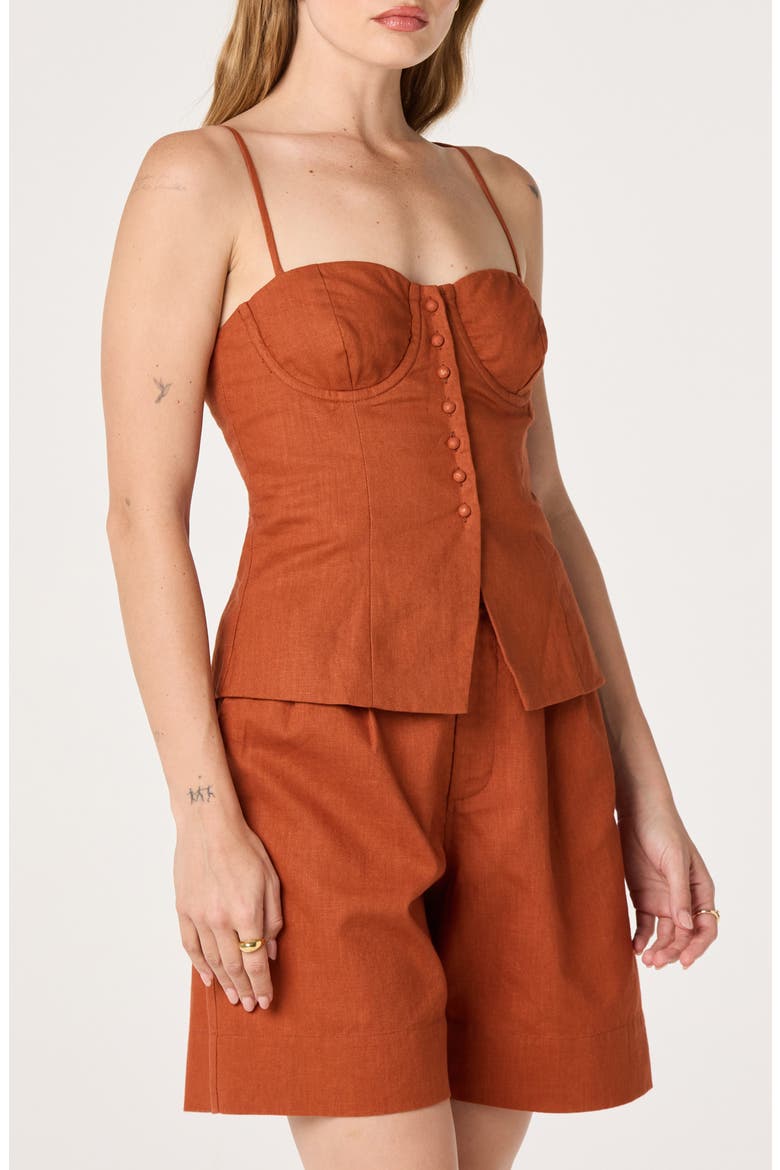 Koda Linen Blend Camisole, Alternate, color, RUST