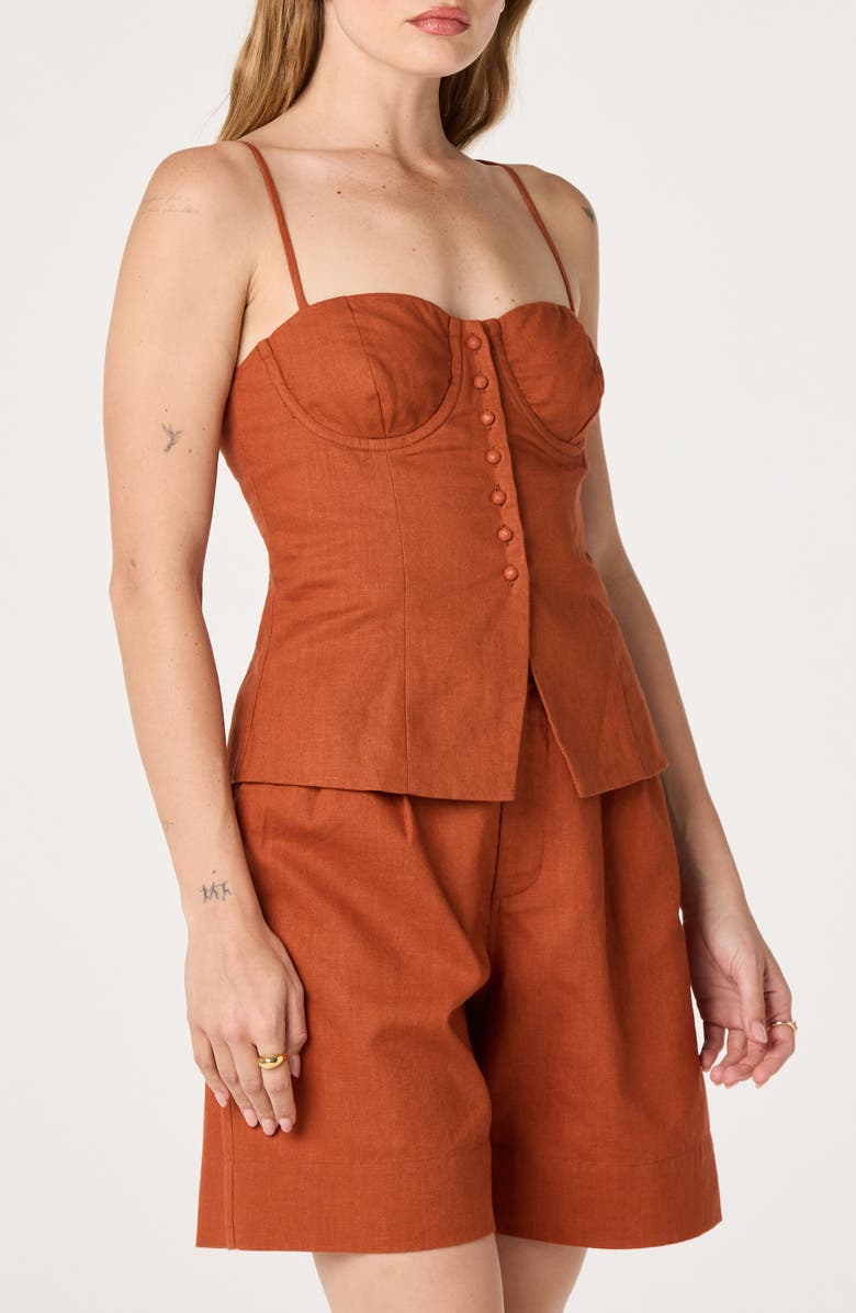 ASTR the Label Koda Linen Blend Camisole, Alternate, color, Rust