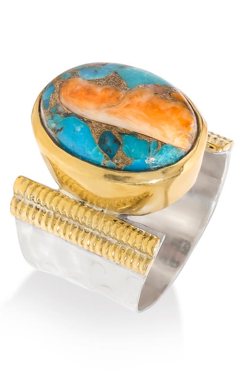 Ys Gems Oval Gemstone Ring In Orange