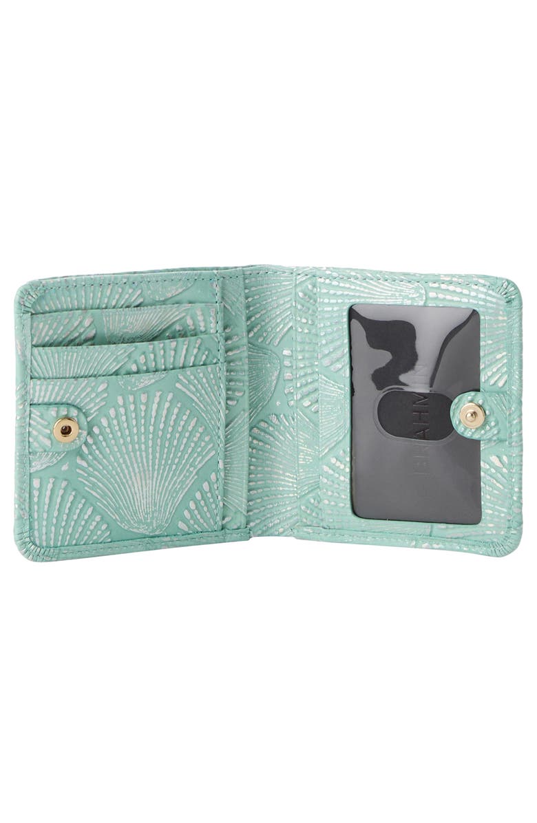 Brahmin Jane Embossed Leather Bifold Wallet, Alternate, color, Waterfall