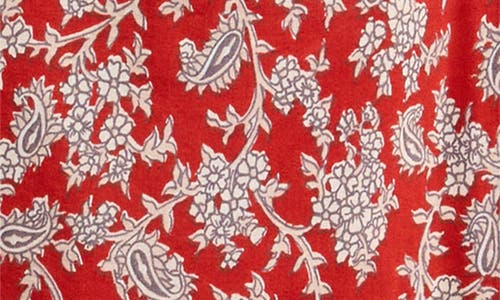 Shop Madewell Paisley Shirred Popover Top In Ground Madder