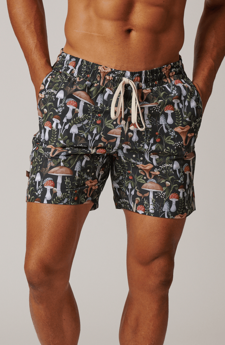 LEISURE LAB Magic Garden Swim Trunk, Alternate, color, Dark Forest