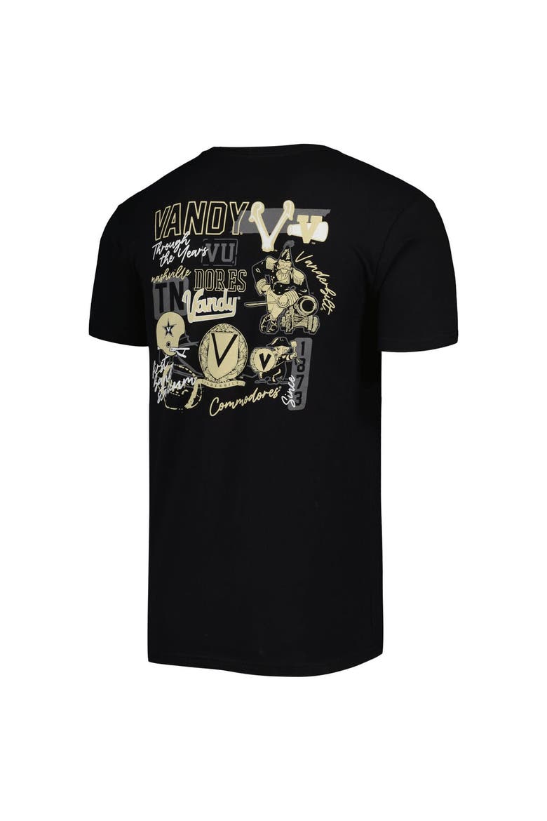 Men's Black Vanderbilt Commodores Vintage College Vault Through the Years Two-Hit T-Shirt, Alternate, color, Black