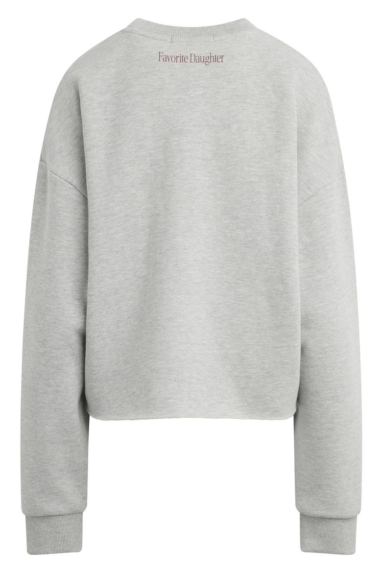 Mom of the Year Crop Cotton Blend Sweatshirt, Alternate, color, HEATHER GREY/ BURGUNDY