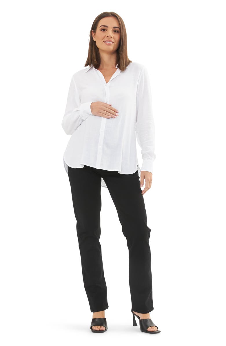 Ripe Maternity Clara Relaxed Maternity/Nursing Button-Up Shirt, Alternate, color, 