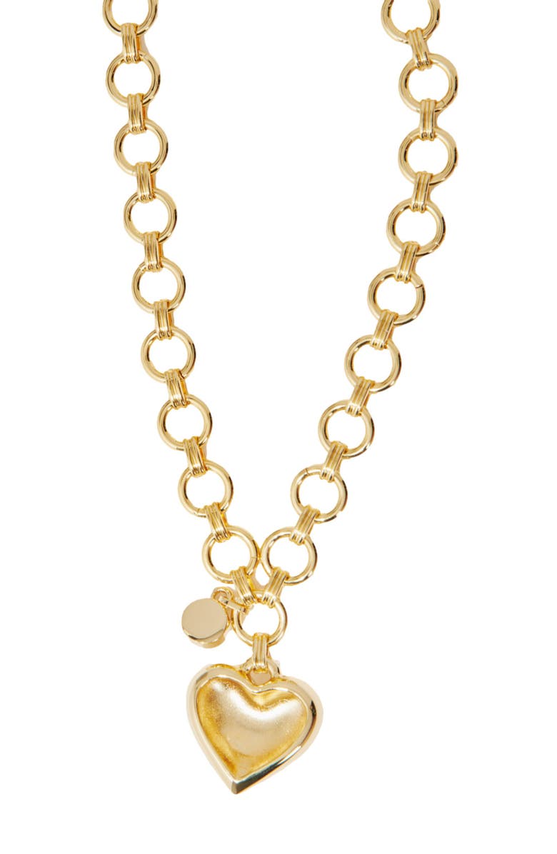 maje Gold heart necklace, Alternate, color, 