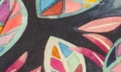 Apny Print Tassel Split Neck Chiffon Top In Multi