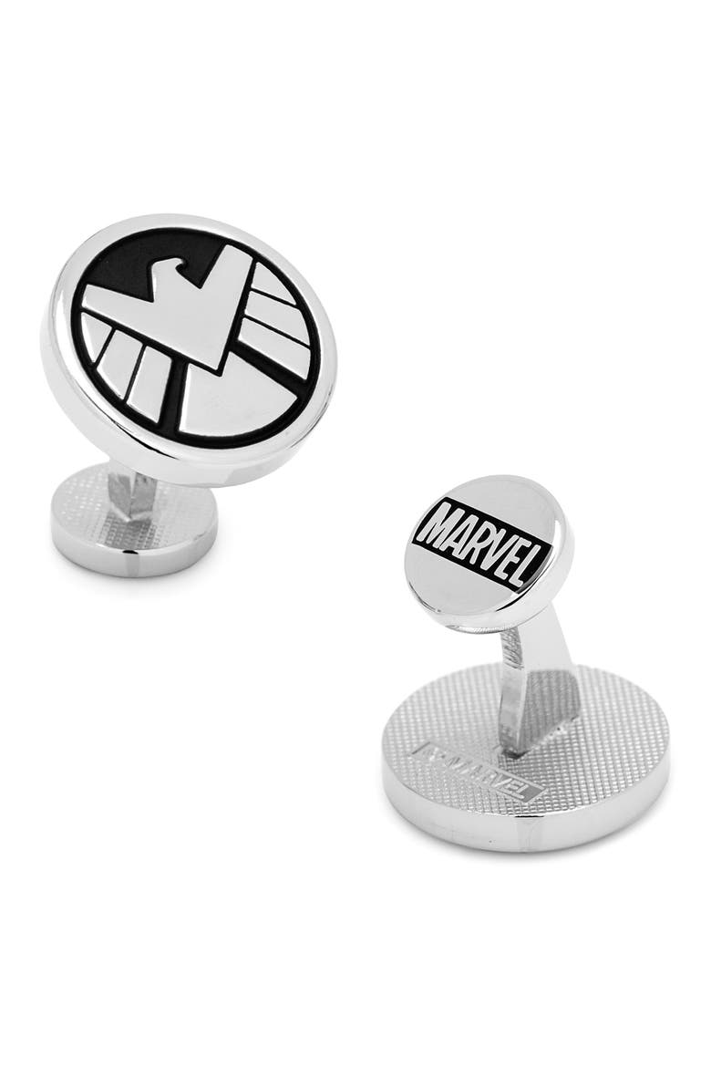 S.H.I.E.L.D. Cuff Links, Alternate, color, SILVER