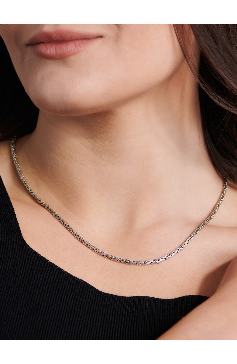 DEVATA Borobudur Round 2.5mm Chain Necklace in Sterling Silver, 22", Alternate, color, Silver