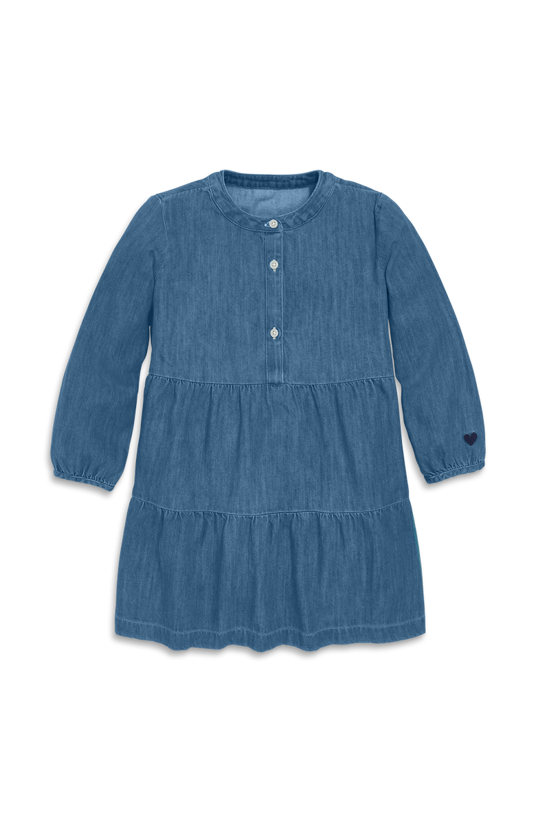 Primary Kids Chambray Popover Dress, Main, color, Classic Chambray