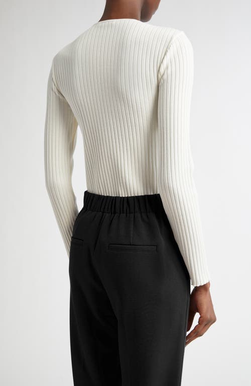 Vince Ribbed Cotton Blend Henley Top In Off White In White