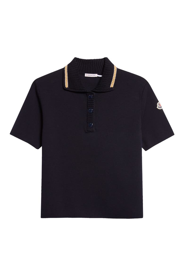 Knit Collar Cotton Polo, Alternate, color, BLUE