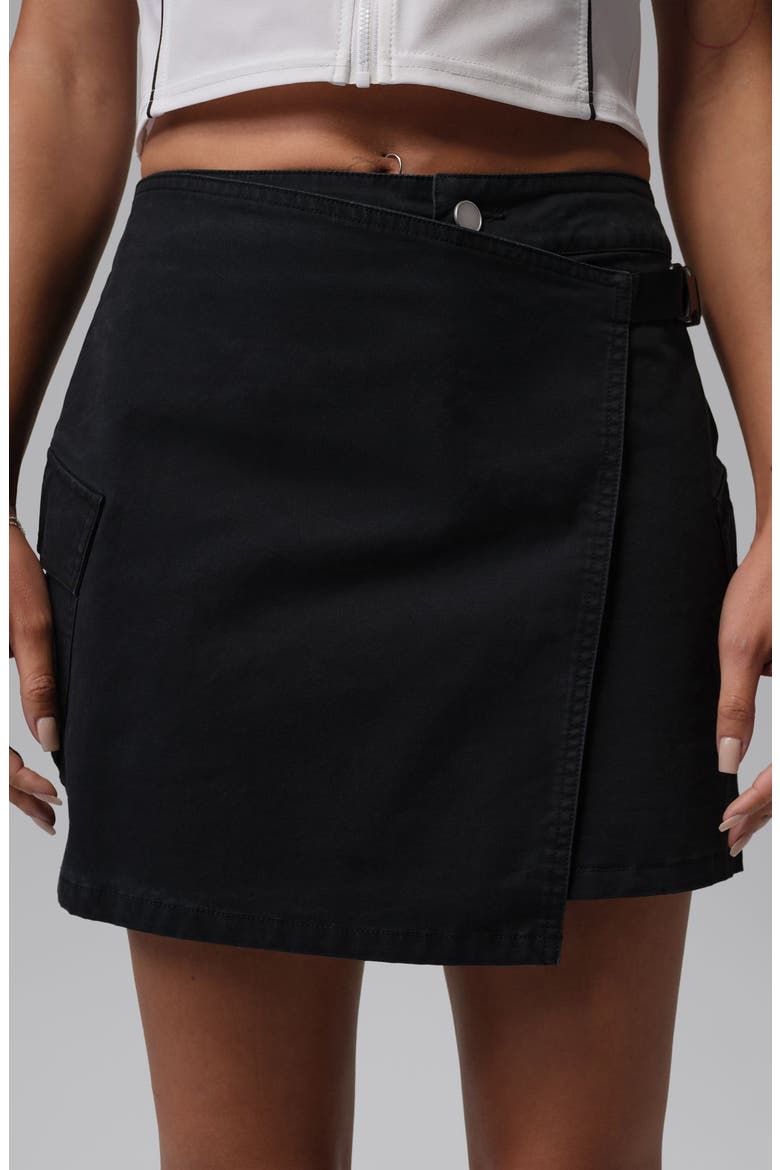 Flight Cargo Wrap Miniskirt, Alternate, color, 010 BLACK/BLACK
