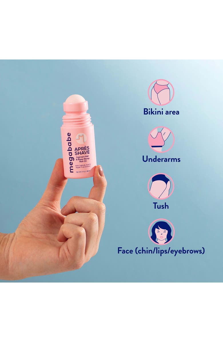 Megababe Après Shave Ingrown Hair & Razor Bump Roll-On, Alternate, color, Pink