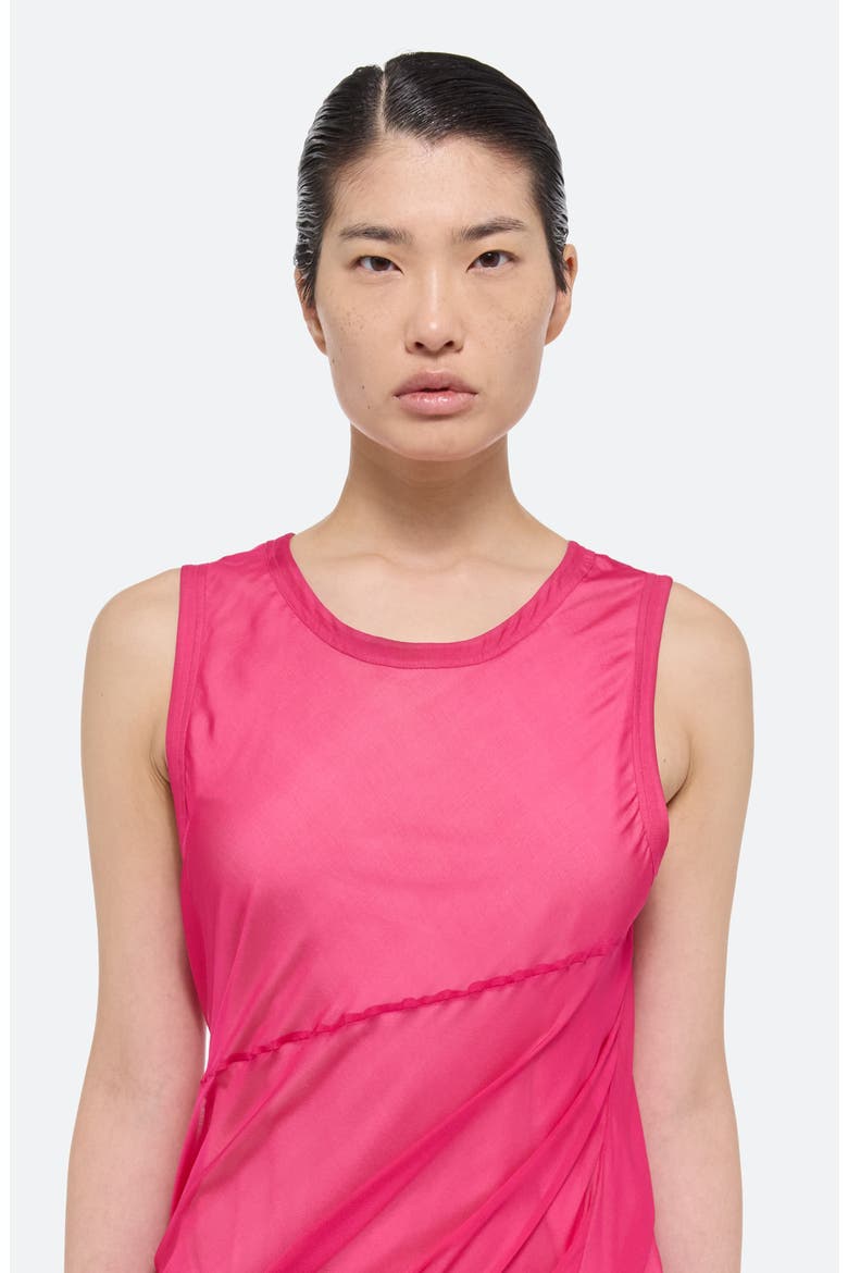 Sleeveless Bubble Hem Silk Dress, Alternate, color, FUCHSIA
