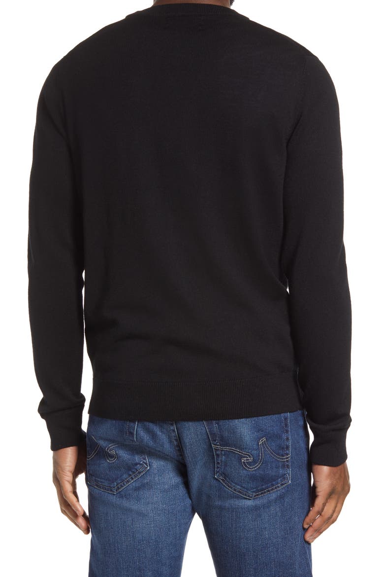 Washable Merino Wool Cardigan, Alternate, color, BLACK CAVIAR