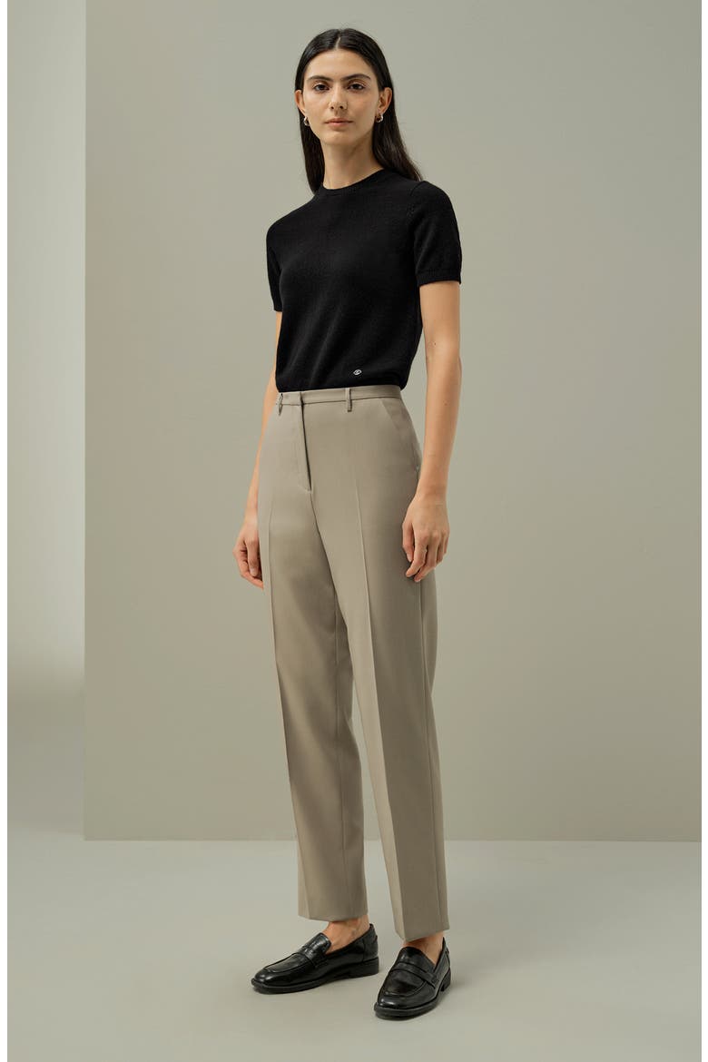Women's Cashmere Fitted Short Sleeve Top, Alternate, color, Black