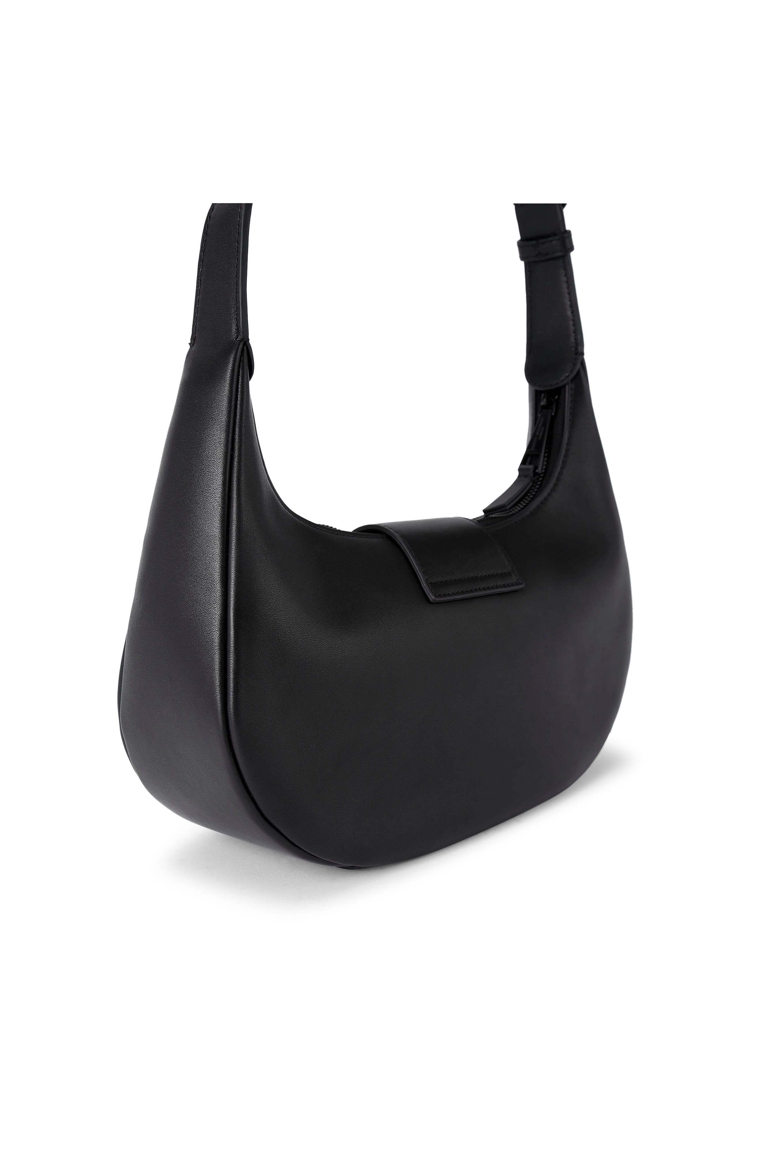 Kurt Geiger London Chelsea Drench Leather Hobo Bag, Alternate, color, Black