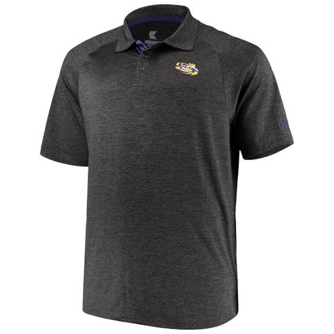 Men's Colosseum Black LSU Tigers Big & Tall Down Swing Polo