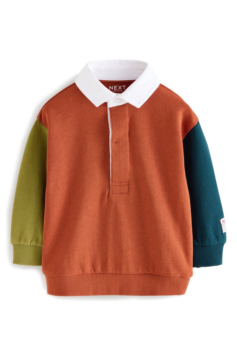 NEXT Kids' Colorblock Cotton Rugby Shirt, Main, color, 