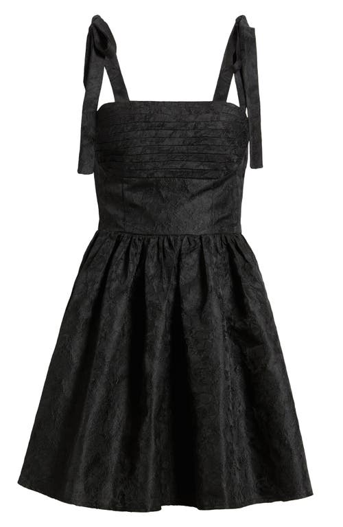 Lulus Sydney Floral Jacquard Cocktail Minidress In Black