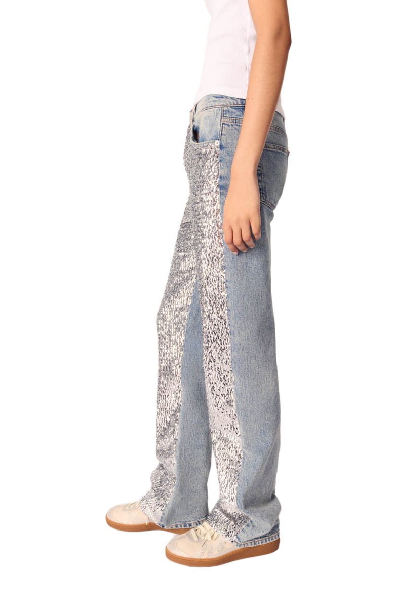 maje Sequinned jeans, Alternate, color, 
