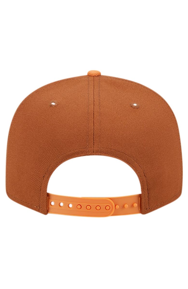 New Era Men's New Era Brown/Orange Golden State Warriors 2-Tone Color Pack 9FIFTY Snapback Hat, Alternate, color,