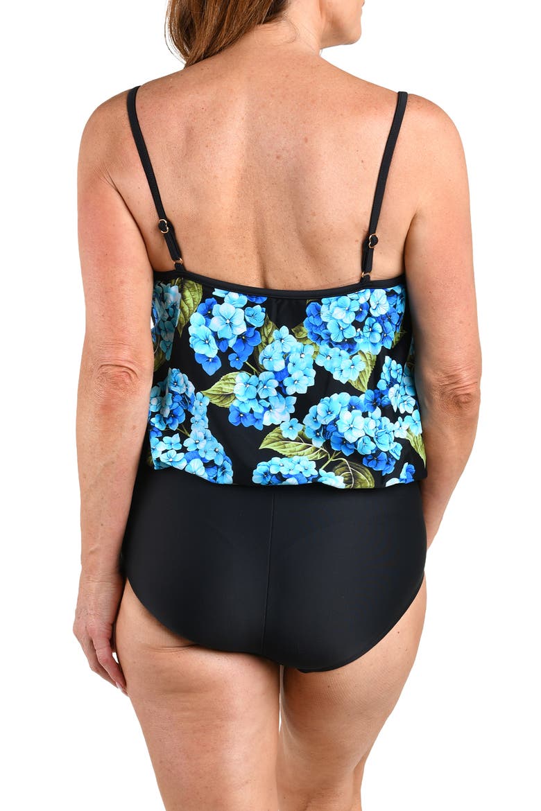 Chantilly Blouson One-Piece Swimsuit, Alternate, color, BLUE
