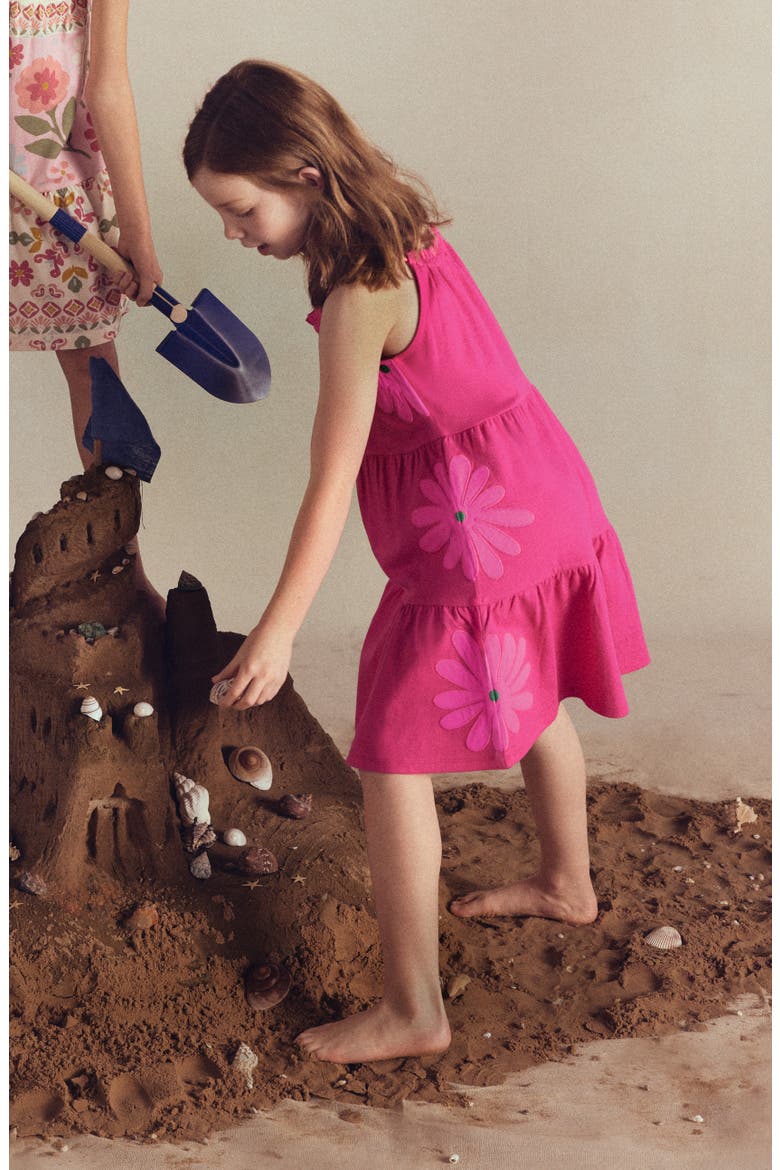 Kids' Enola Appliqué Jersey Dress, Alternate, color, RASPBERRY PINK GIANT DAISY