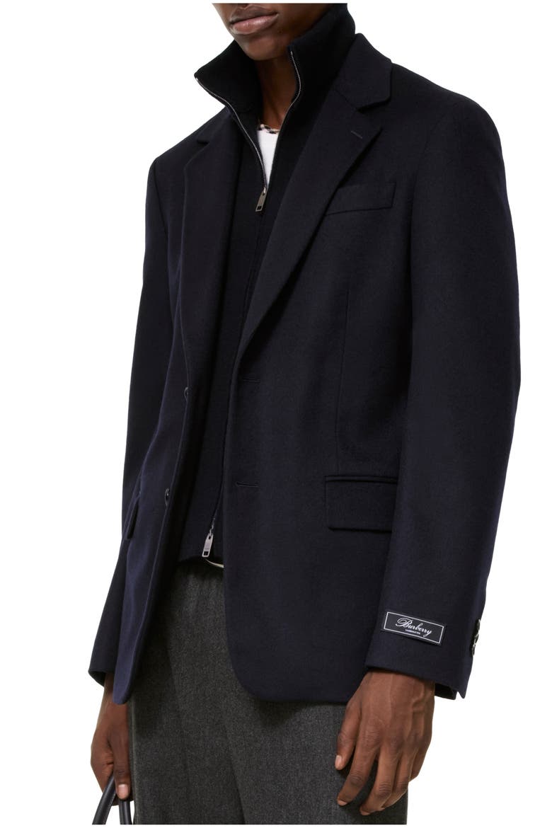 Detachable Bib Cashmere Tailored Jacket, Main, color, Navy
