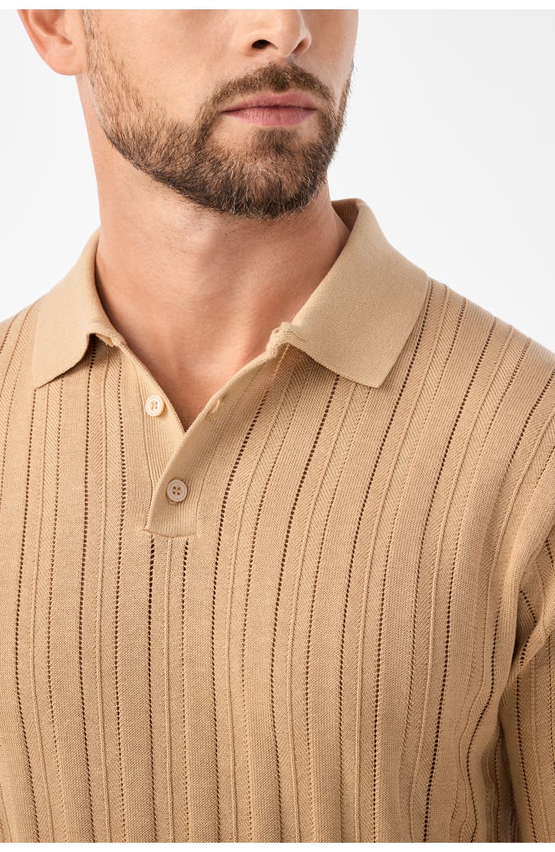 MR TURK Kensington Short Sleeve Knit Polo, Alternate, color, Camel