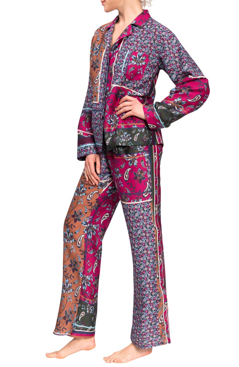Everyday Ritual Allison Angela Floral Cotton & Silk Pajamas, Alternate, color, 