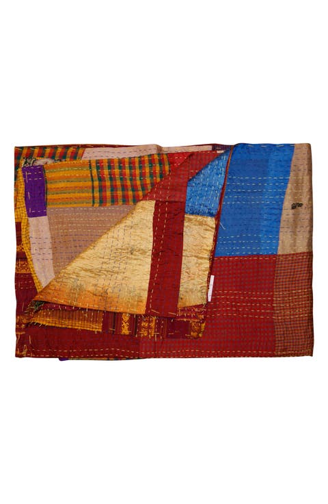 Kantha Silk Blend Throw Blanket