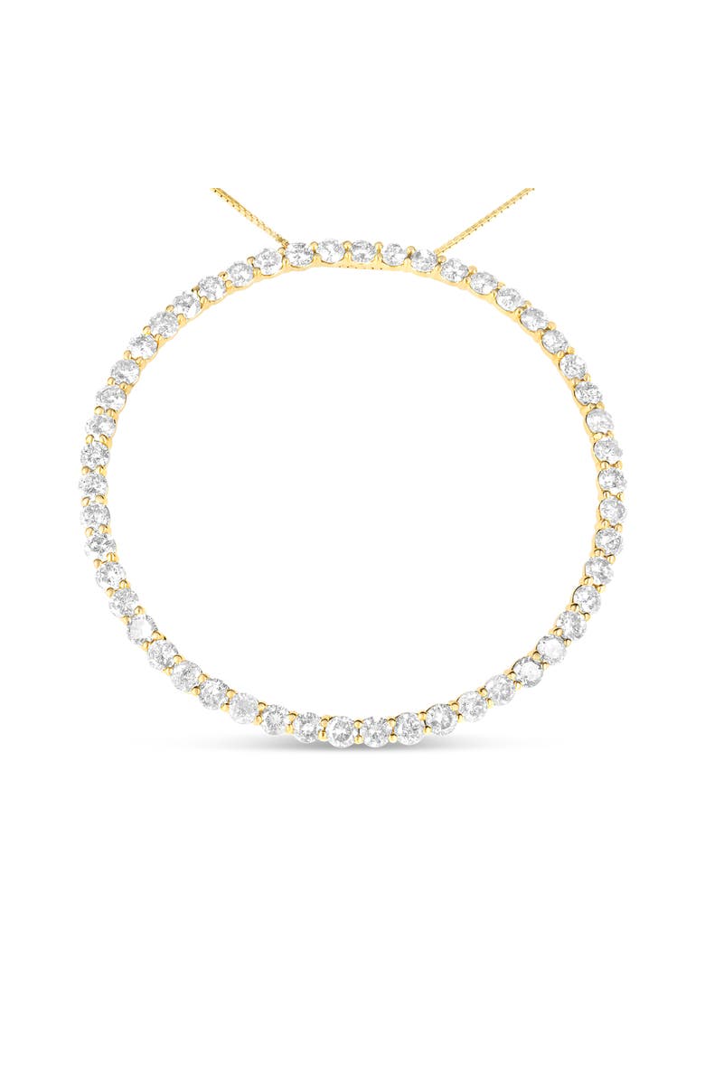 Haus of Brilliance 10K Yellow Gold Plated Silver 4 Cttw Diamond Circle Hoop 18" Pendant Necklace, Main, color, Yellow