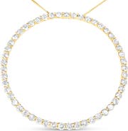 Haus of Brilliance 10K Yellow Gold Plated Silver 4 Cttw Diamond Circle Hoop 18" Pendant Necklace