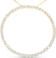 Haus of Brilliance 10K Yellow Gold Plated Silver 4 Cttw Diamond Circle Hoop 18" Pendant Necklace