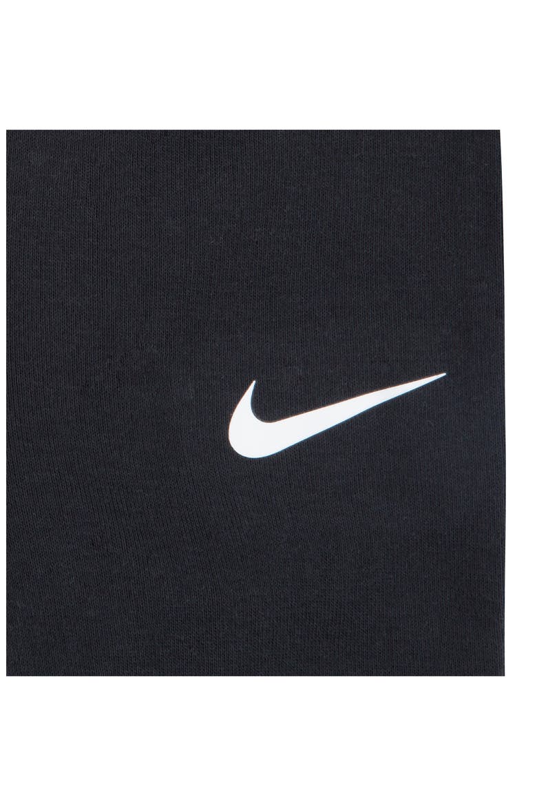 3-Piece Swoosh Shirt, Footie Pants & Beanie Set, Alternate, color, BLACK