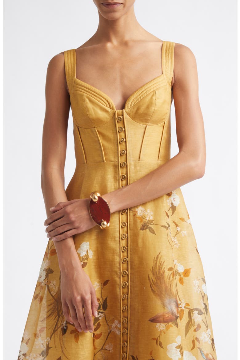 Plume Cuff Bracelet, Alternate, color, GOLD/DARK RED
