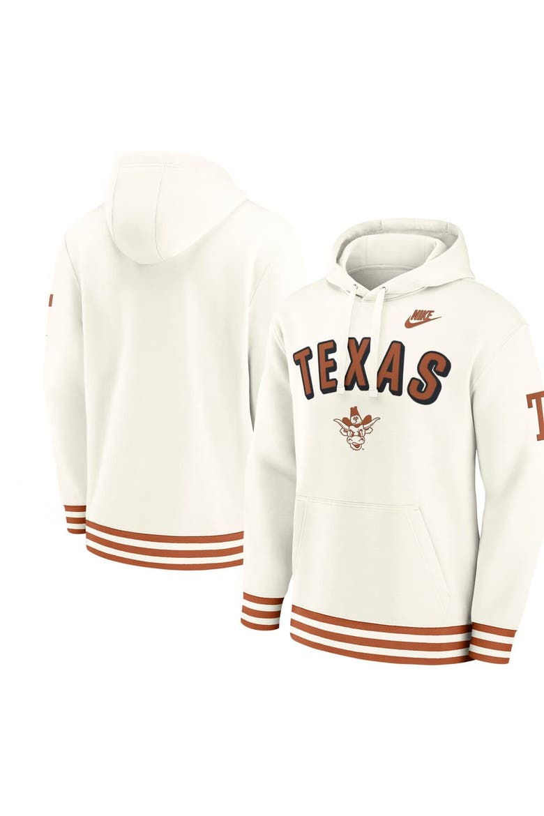 Men's Nike Cream Texas Longhorns Legacy Retro Pullover Hoodie, Main, color, Cream