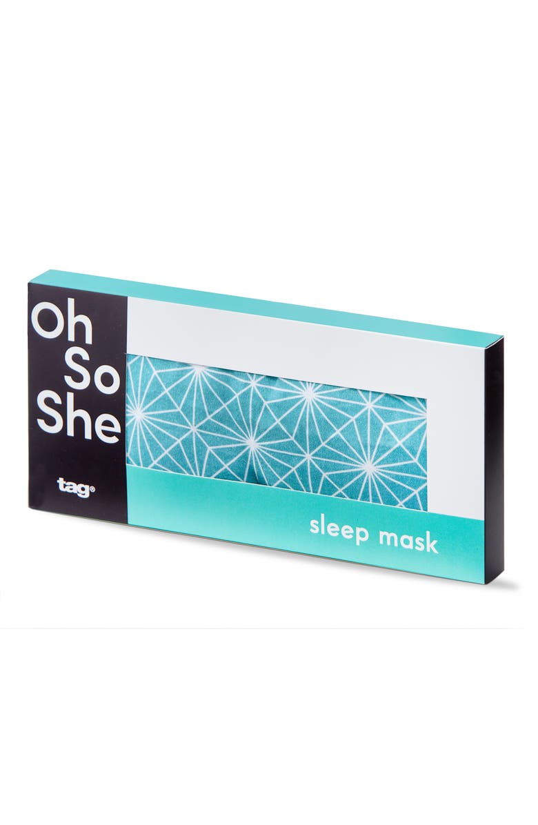 tag Starburst Sleep Mask Aqua Cotton Everyday, Alternate, color, Aqua