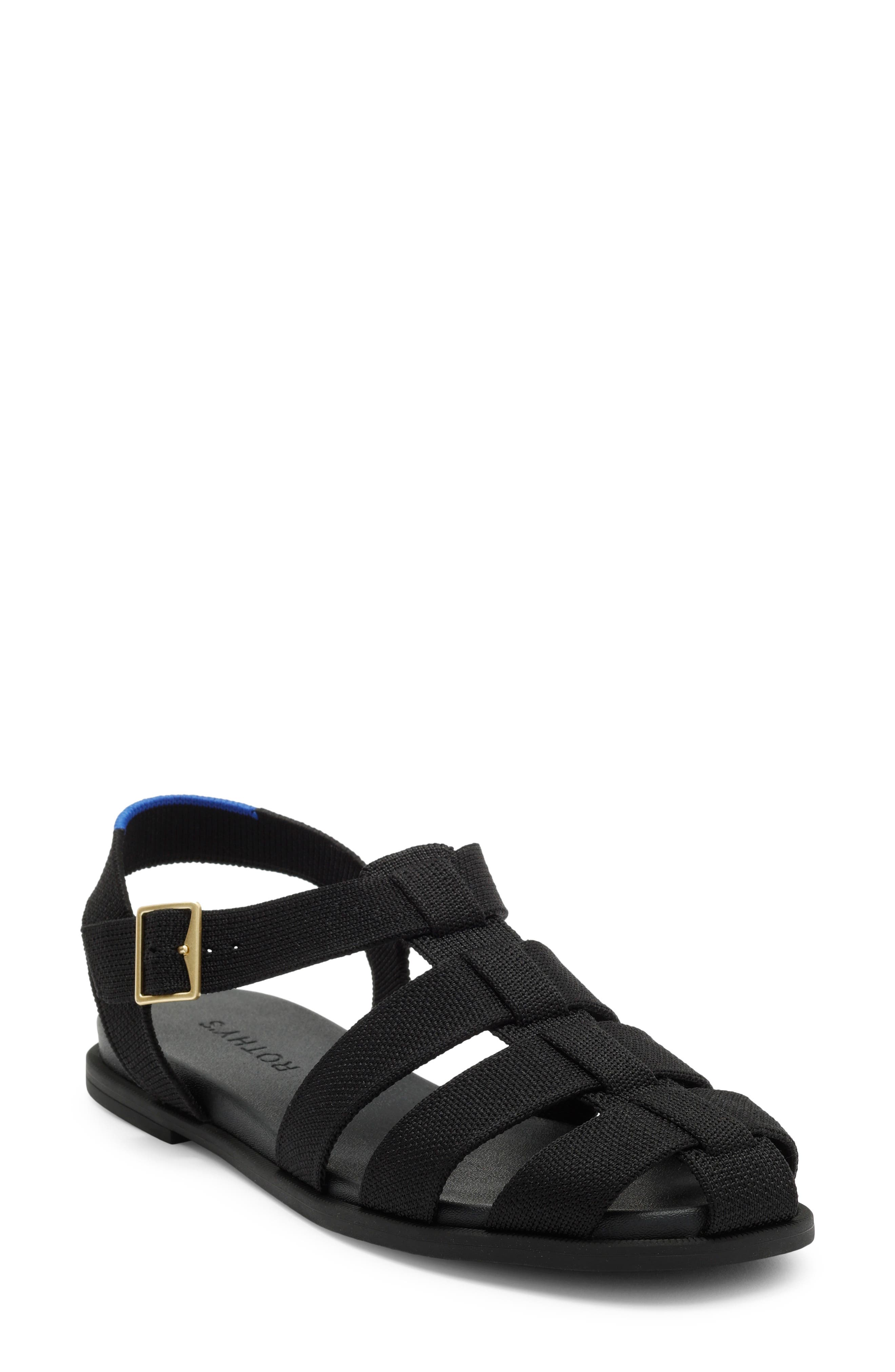 Rothy's The Fisherman Sandal, Main, color, Black