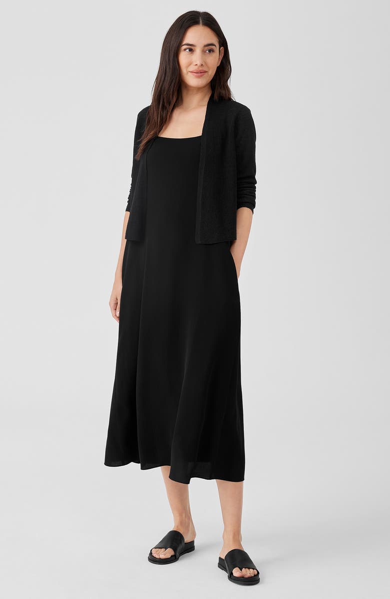 Eileen Fisher Ribbed Organic Linen & Cotton Cardigan, Alternate, color,