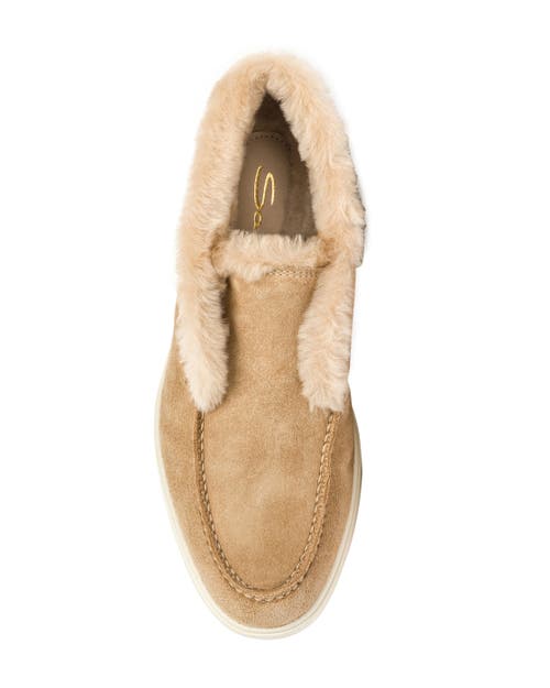 Santoni Suede Desert Boot In Brown
