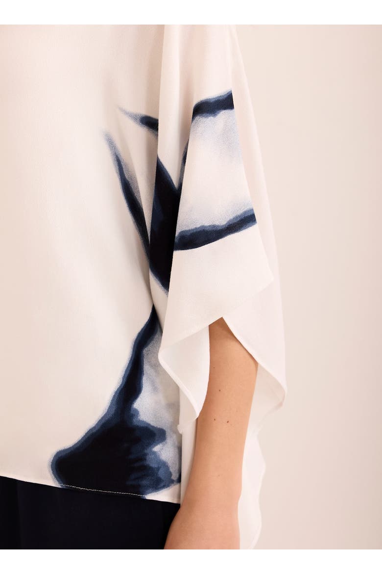 Print Batwing Top, Alternate, color, Navy