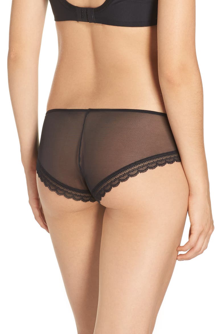 Chantelle Intimates Parisian Allure Hipster Panties, Alternate, color, BLACK