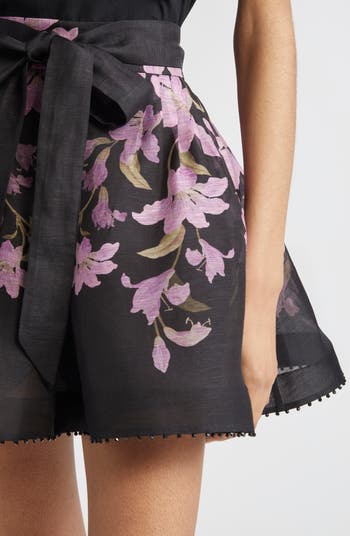 Zimmermann Dawning Beaded Tucked Shorts | Nordstrom