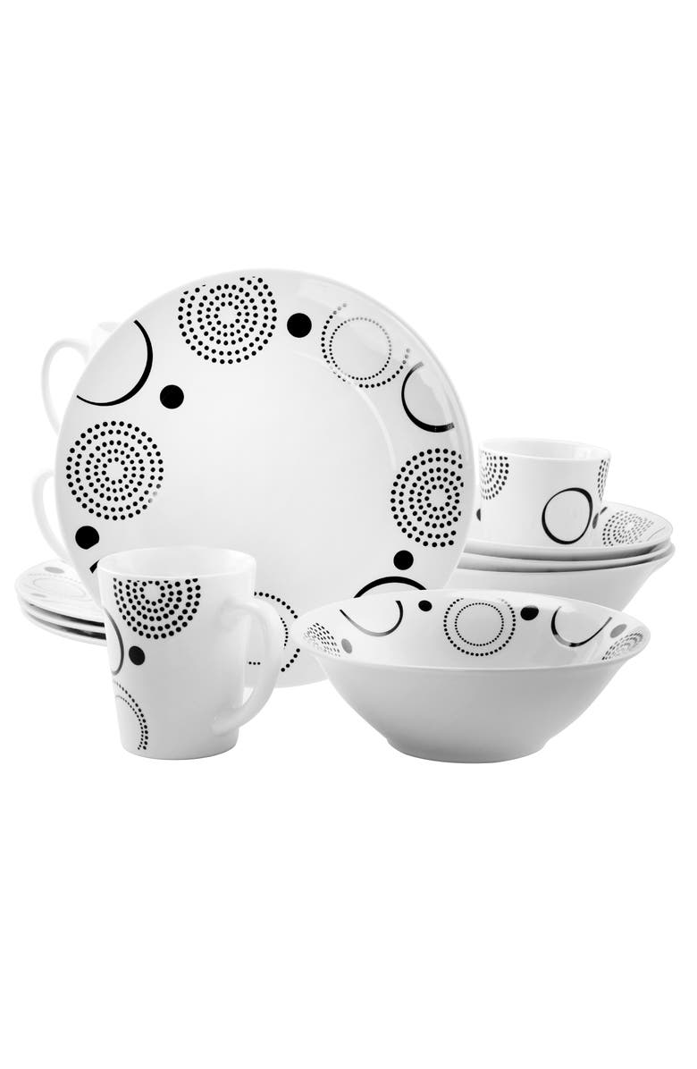 Gibson Modern Times 12 Piece Dinnerware Set, Alternate, color, White